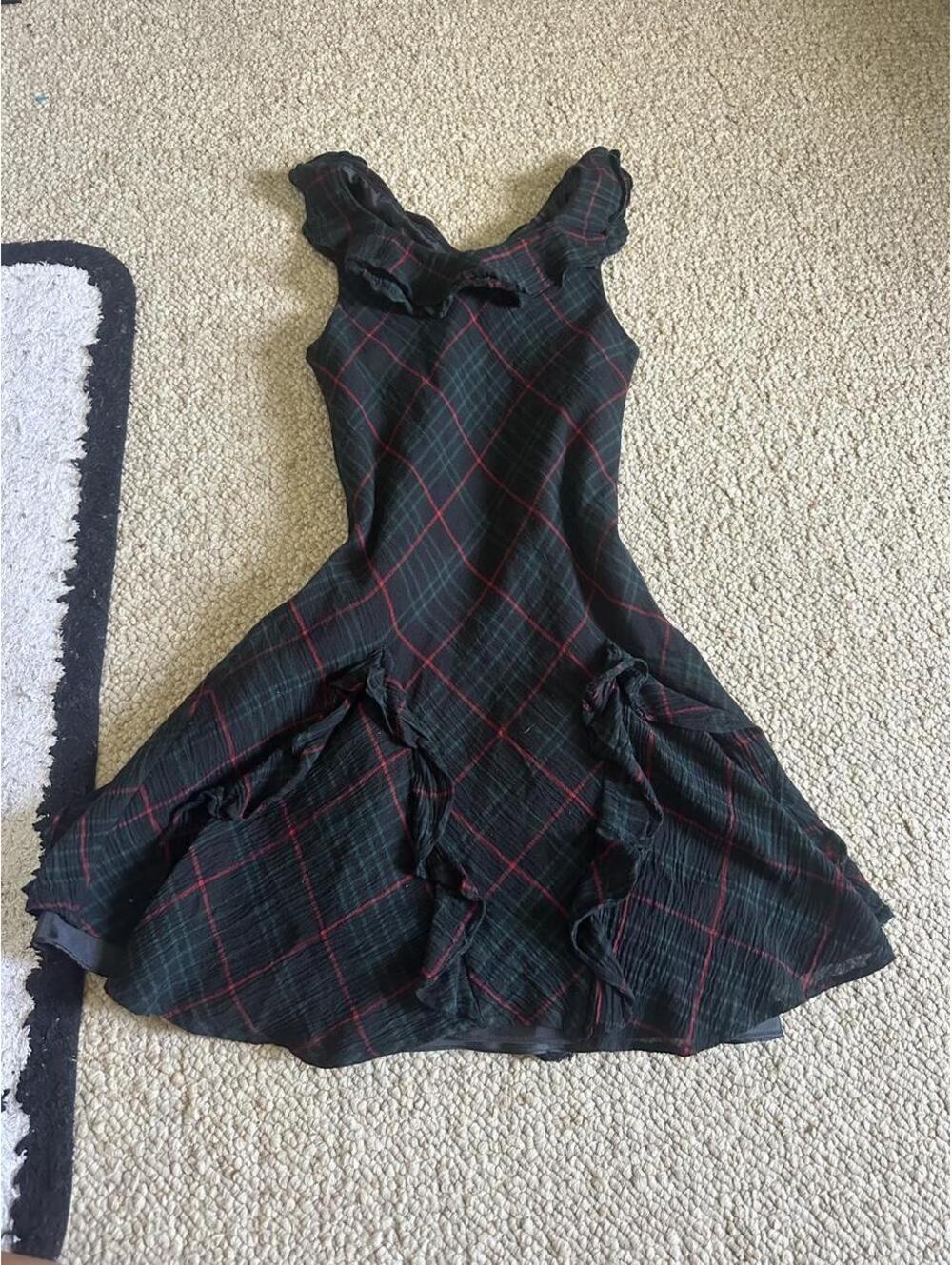 Ralph Lauren black/red plaid dress with ruffles